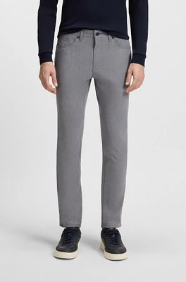 Delaware slim-fit trousers wrinkle-resistant dobby