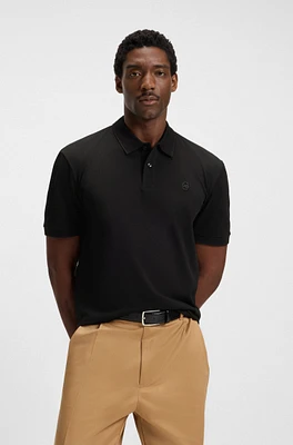 Cotton-piqué polo shirt with Double B monogram