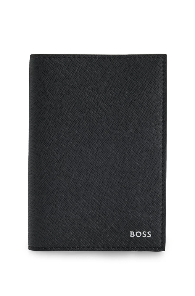 Structured passport holder with logo