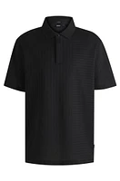 Slim-fit polo shirt mercerized cotton jacquard