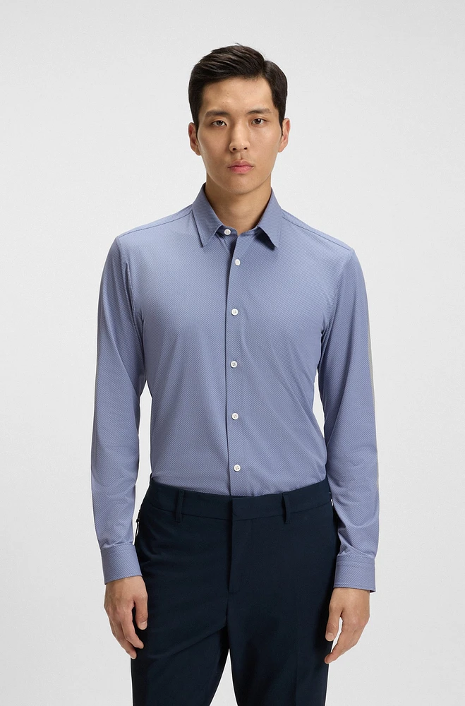 Slim-fit shirt performance-stretch Italian jacquard