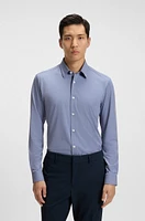 Slim-fit shirt performance-stretch Italian jacquard