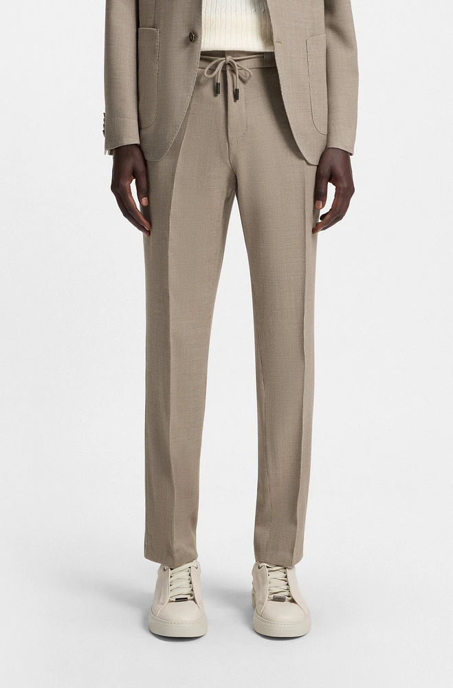 Slim-fit pants micro-patterned wool