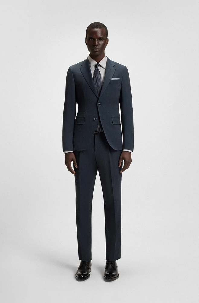 Slim-fit suit wool and silk
