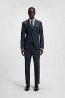 Slim-fit suit wool and silk