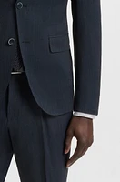 Slim-fit suit wool and silk