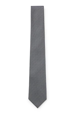 Diagonal-stripe tie in Italian silk jacquard