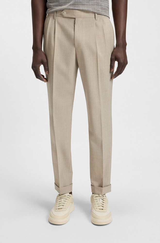Regular-fit pants micro-patterned wool