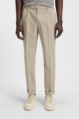 Regular-fit pants micro-patterned wool