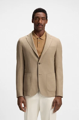 Slim-fit blazer micro-patterned comfort-stretch cloth