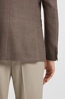 Regular-fit blazer a patterned wool blend