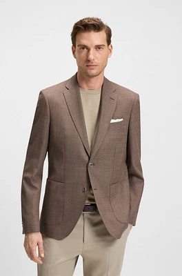 Regular-fit blazer a patterned wool blend