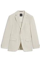 Slim-fit blazer checked wool, silk and linen