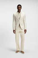 Slim-fit blazer checked wool, silk and linen