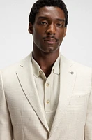 Slim-fit blazer checked wool, silk and linen