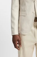 Slim-fit blazer checked wool, silk and linen