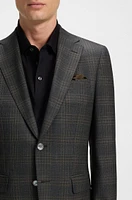 Slim-fit blazer checked wool