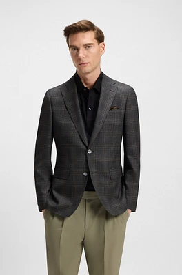 Slim-fit blazer checked wool