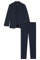 Slim-fit suit micro-patterned stretch fabric