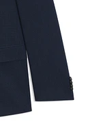 Slim-fit suit micro-patterned stretch fabric