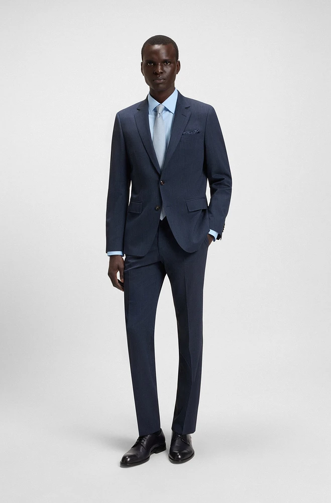 Slim-fit suit micro-patterned stretch fabric