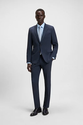 Slim-fit suit micro-patterned stretch fabric