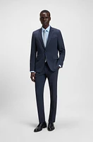 Slim-fit suit micro-patterned stretch fabric