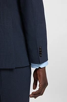 Slim-fit suit micro-patterned stretch fabric