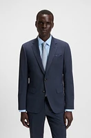 Slim-fit suit micro-patterned stretch fabric