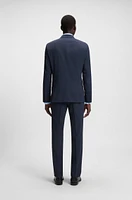 Slim-fit suit micro-patterned stretch fabric