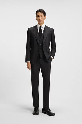 Slim-fit suit micro-patterned stretch wool