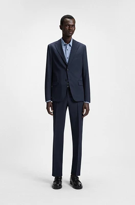 Slim-fit suit patterned stretch wool
