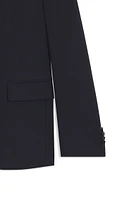 Slim-fit suit micro-patterned stretch fabric