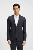 Slim-fit suit micro-patterned stretch fabric