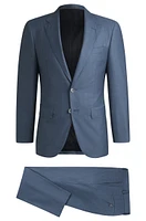 Slim-fit suit virgin wool and silk