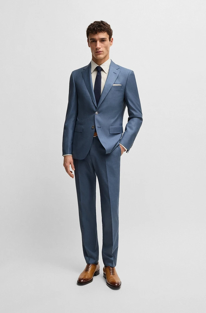 Slim-fit suit virgin wool and silk