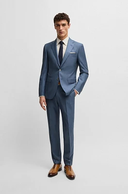 Slim-fit suit virgin wool and silk