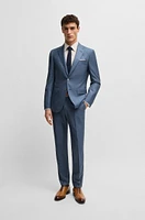 Slim-fit suit virgin wool and silk