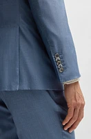 Slim-fit suit virgin wool and silk