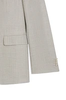 Slim-fit suit micro-patterned virgin wool