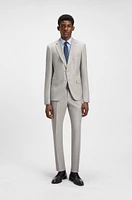 Slim-fit suit micro-patterned virgin wool