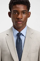Slim-fit suit micro-patterned virgin wool