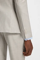 Slim-fit suit micro-patterned virgin wool