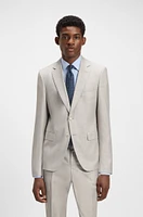 Slim-fit suit micro-patterned virgin wool