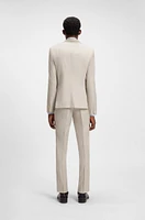 Slim-fit suit micro-patterned virgin wool
