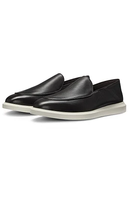 Leather loafers with rubber outsole