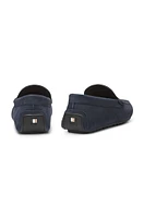 Nubuck-leather loafers with driver sole