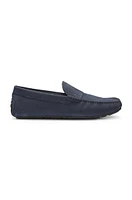 Nubuck-leather loafers with driver sole