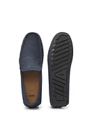 Nubuck-leather loafers with driver sole