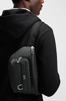 Belt bag with logo trim